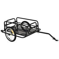 FAHRRADANHÄNGER Lastenanhänger für Fahrrad 40 kg Belastbarkeit Stahl - Schwarz, Metall (71.5/49/139cm) - HOMCOM