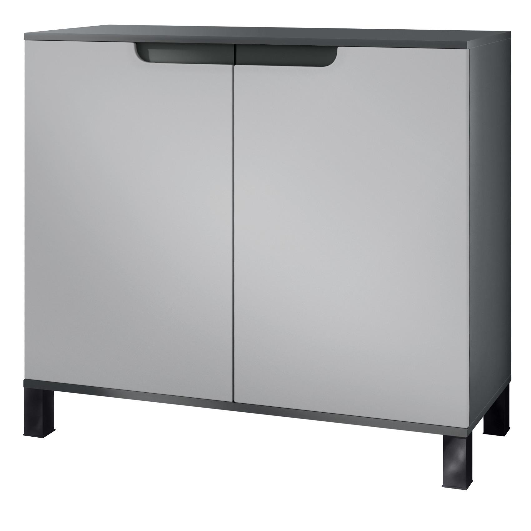 KOMMODE Sylt Hellgrau Seidenmatt - Greige, Holzwerkstoff (92.5/84.5/35cm) - Vladon