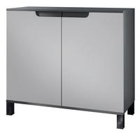 KOMMODE Sylt Hellgrau Seidenmatt - Greige, Holzwerkstoff (92.5/84.5/35cm) - Vladon