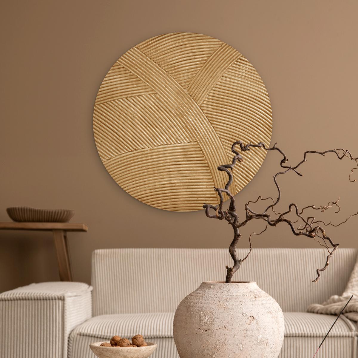 WANDBILD Struktur - Natur - Kunst - Rattan Wanddeko Schlafzimmer 60x60 cm - Naturfarben, Kunststoff (60/60cm) - MuchoWow
