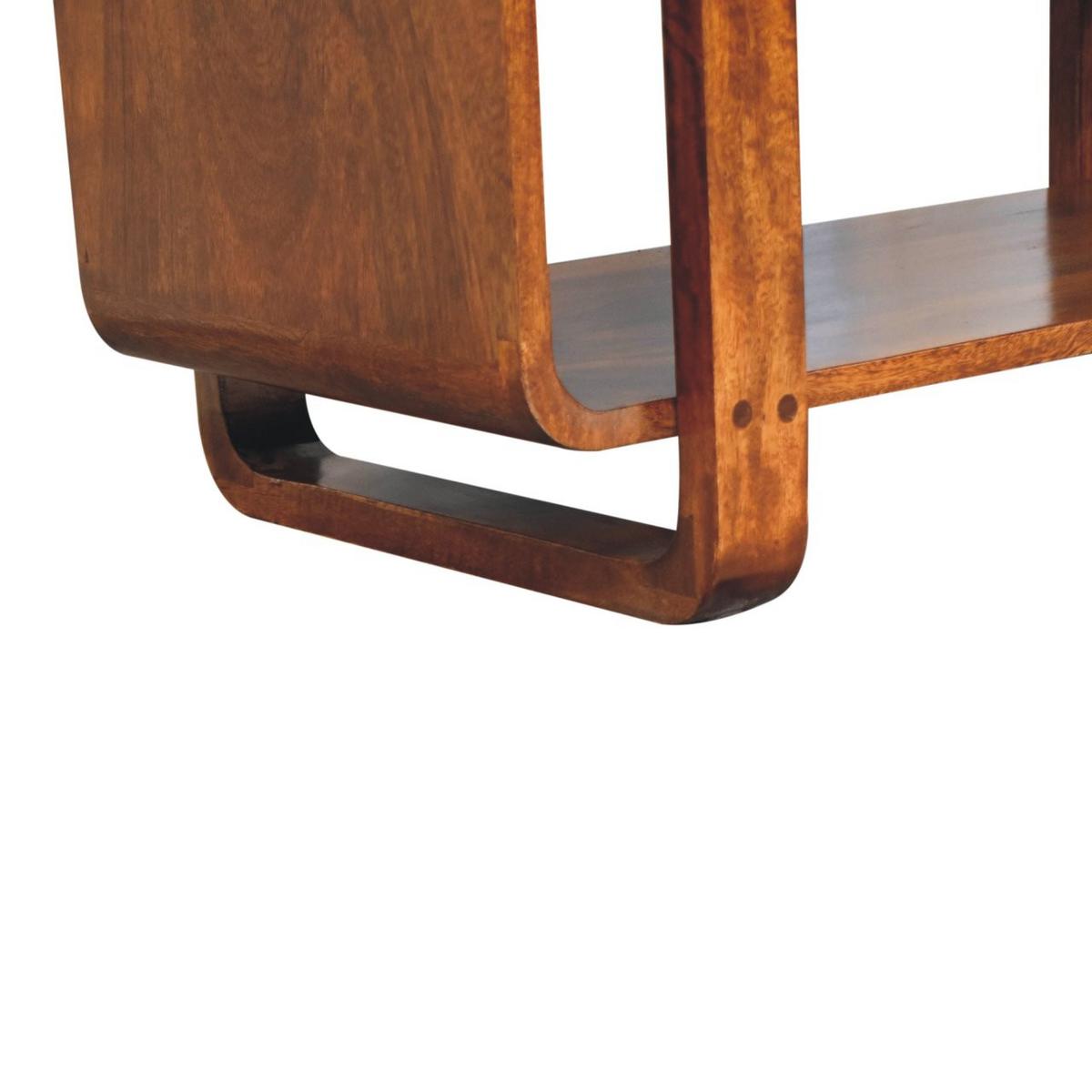 SITZBANK mit warmem Kastanien-Finish und offenem Stauraum - Braun, Holz (80/42/40cm) - Artisan Furniture