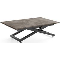 COUCHTISCH Axen höhenverstellbar ausziehbar, Beton Dunkelgrau 120-160/80/38-75 cm - Dunkelgrau/Schwarz, Holzwerkstoff/Metall (80/160/75cm) - WFL GROUP