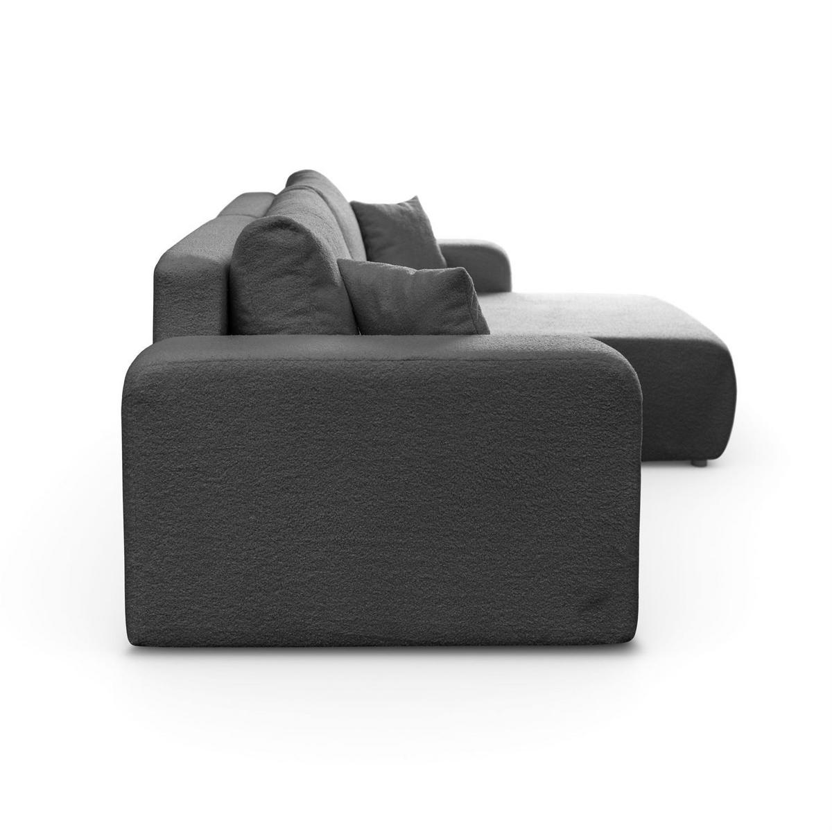 ECKSOFA VESPO XL mit Schlaffunktion und Bettzeugkasten - Graphitfarben, Textil (267/143cm) - Lookway