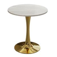 ESSZIMMERTISCH Marmor-Optik & Gold runder Bistrotisch für 2-4 Personen - Weiß, Holzwerkstoff (70/70/72cm) - Urban Meuble