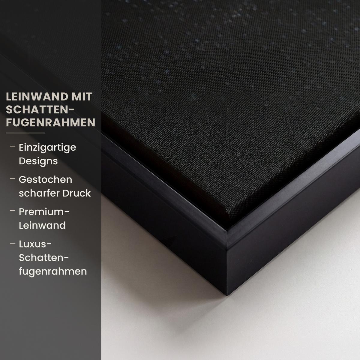 LEINWAND Bilder mit Rahmen - Abstrakt - Japandi - Beige - Modern - 80x120 - Schwarz, Textil (80/120cm) - MuchoWow