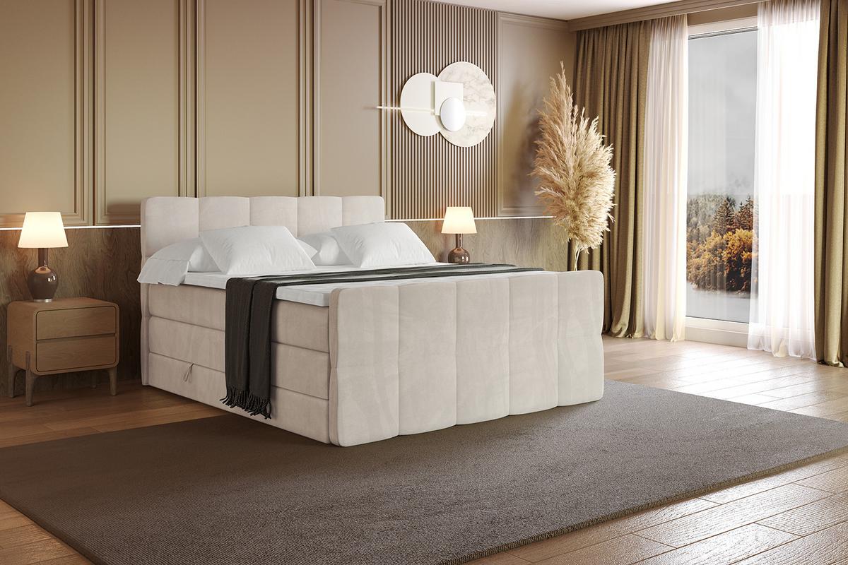 BOXSPRINGBETT mit Matratze und Lattenrost - LIRO-Z KING-120x200 - Beige Casablanca - Beige, Holzwerkstoff (120/200cm) - ALTDECOR