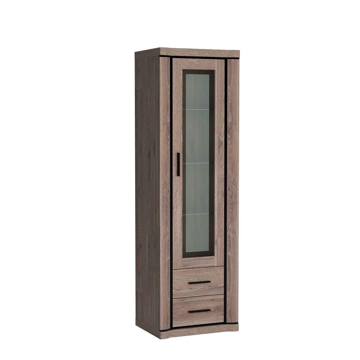 VITRINE MALAGA 192 / 58 cm in Braun - Braun, Holzwerkstoff (58/192/45cm) - MASSENO