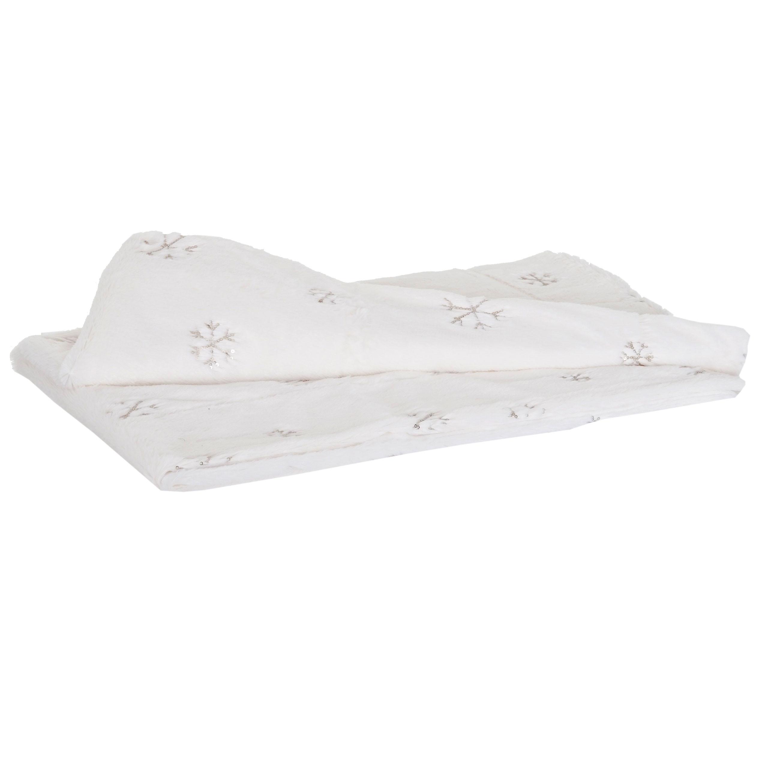 WOHNDECKE SCHNEE Weiß - Weiß, Textil (147/118cm) - MCW