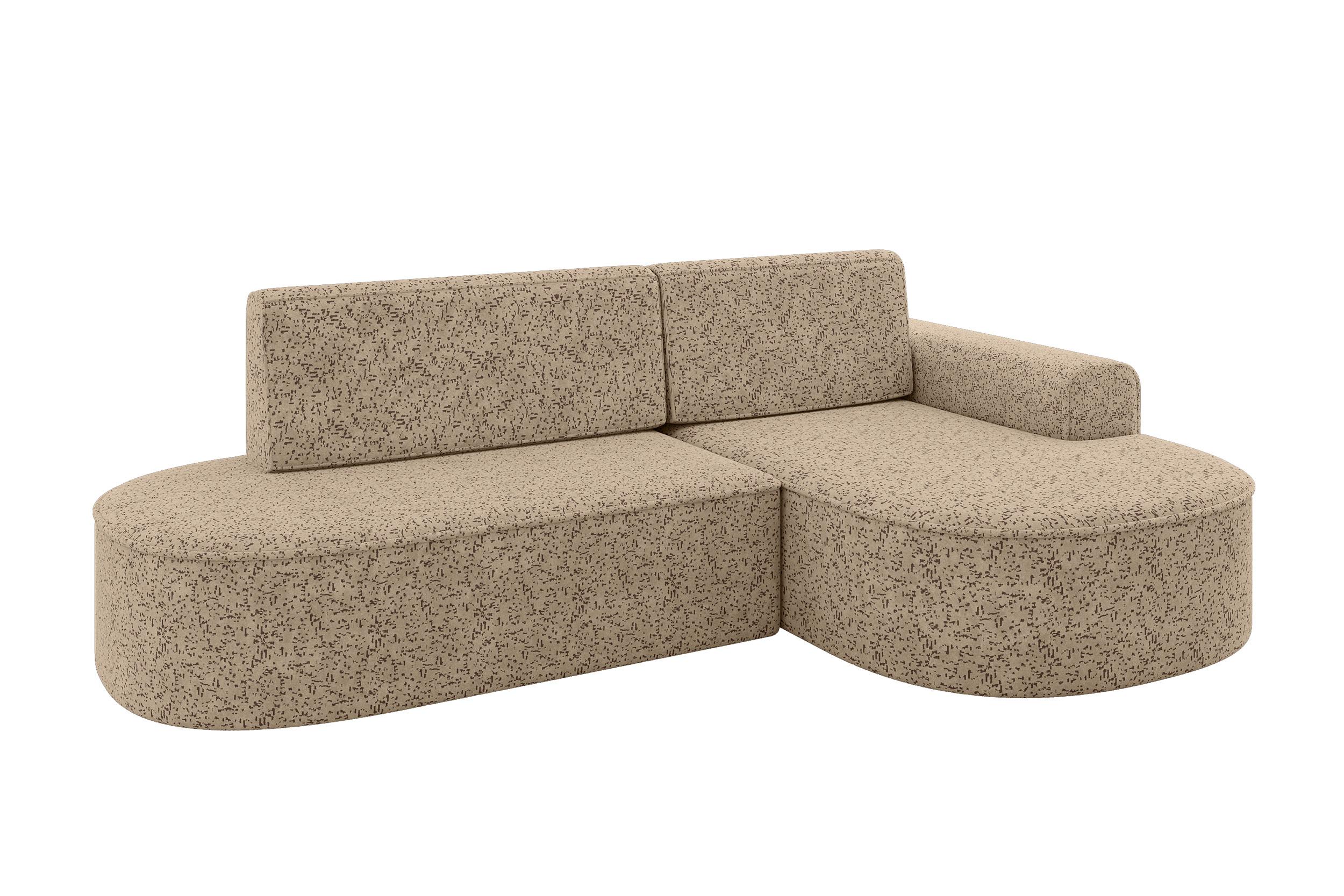 ECKSOFA mit Schlaffunktion und Bettkasten Ottomane Rechts MARI-L1-S - 283x167x73 cm Braun Tissu - Schwarz/Braun, Holzwerkstoff/Kunststoff (167/283cm) - ALTDECOR
