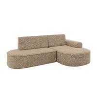 ECKSOFA mit Schlaffunktion und Bettkasten Ottomane Rechts MARI-L1-S - 283x167x73 cm Braun Tissu - Schwarz/Braun, Holzwerkstoff/Kunststoff (167/283cm) - ALTDECOR