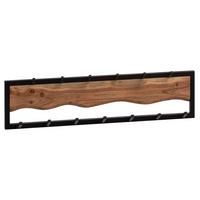 WANDGARDEROBE Akazie Massivholz Metall Modern 80x20x8 cm mit Wellenmuster - Akaziefarben, Holz (80/22/8cm) - KADIMA DESIGN