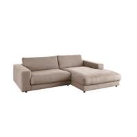 ECKSOFA MADELINE Taupe Cord - Taupe/Schwarz, Kunststoff/Textil (270/190cm) - KAWOLA