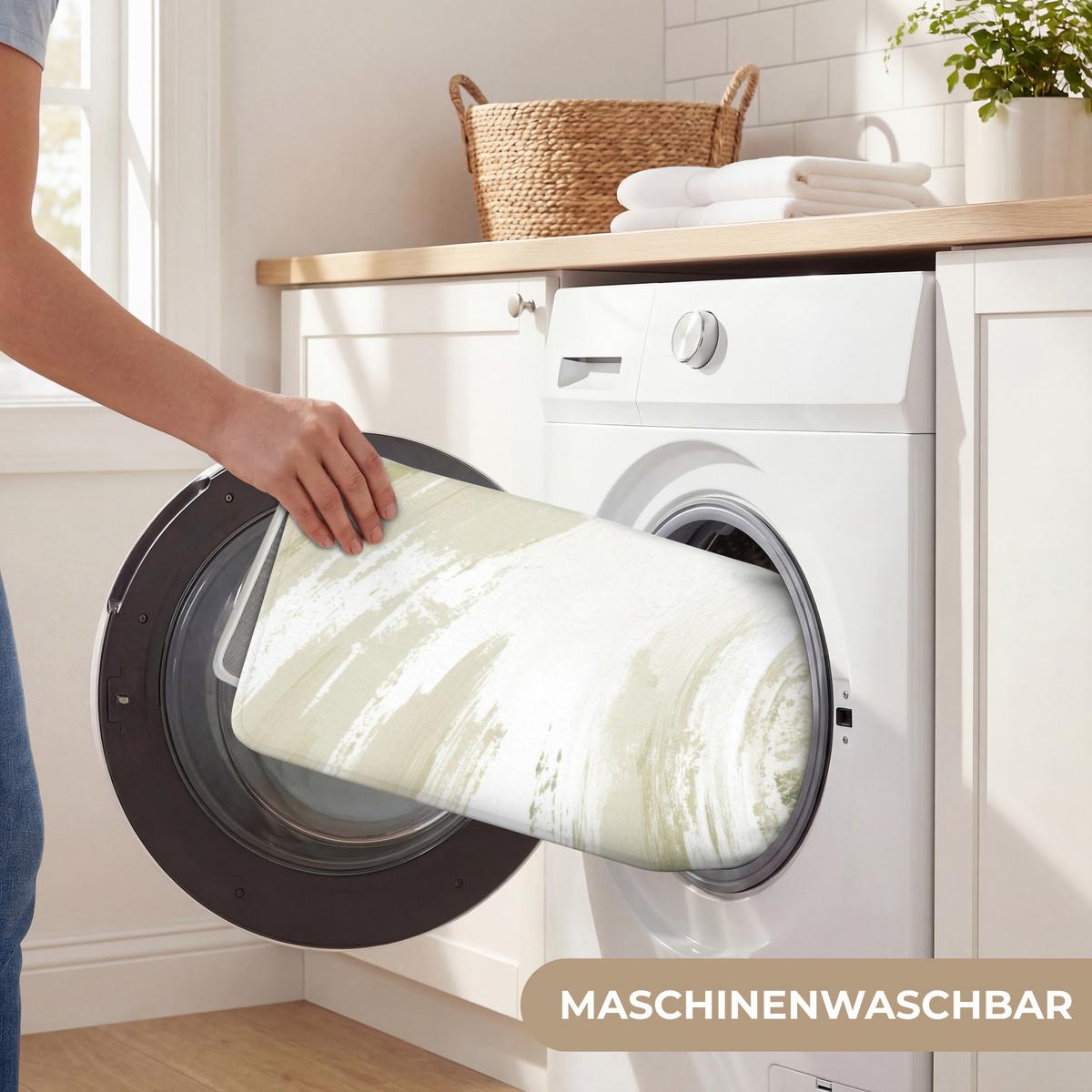 BADEMATTE Abstrakt - Pinselstriche - Wellen - Grün 120x60 cm - Mintgrün, Textil (120/60cm) - OnlyWow