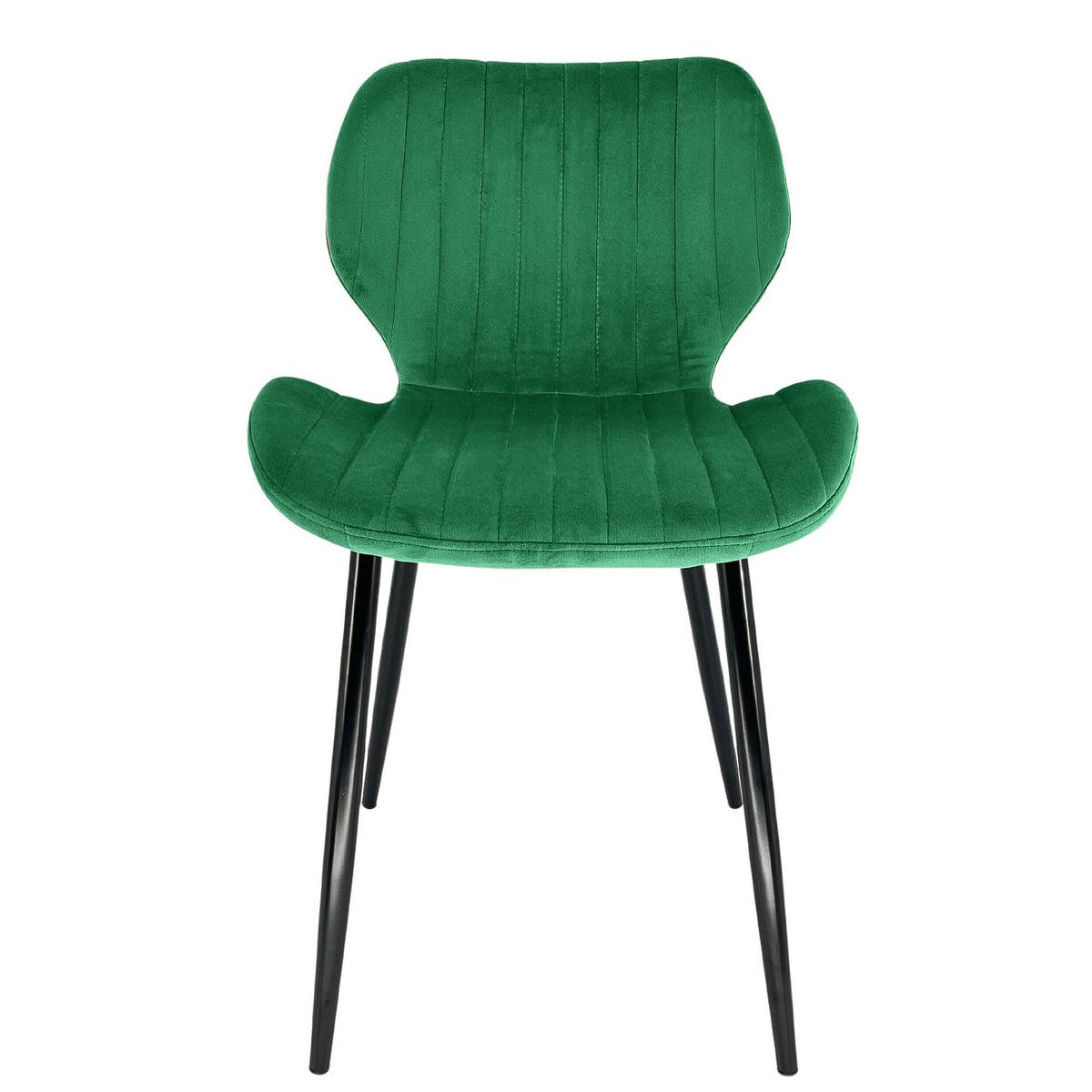 POLSTERSTUHL, Samt, Metallbeine Grün 44/77/30 - Grün, Textil (44/77/52cm) - RAUMHIRSCH FURNITURE