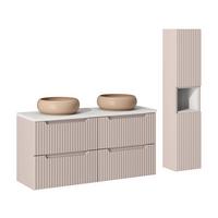 BADMÖBEL 120.4cm Riva 2er-Set Kaschmir - Kaschmir/Beige, Holzwerkstoff (120.4/59/40cm) - Petits-meubles