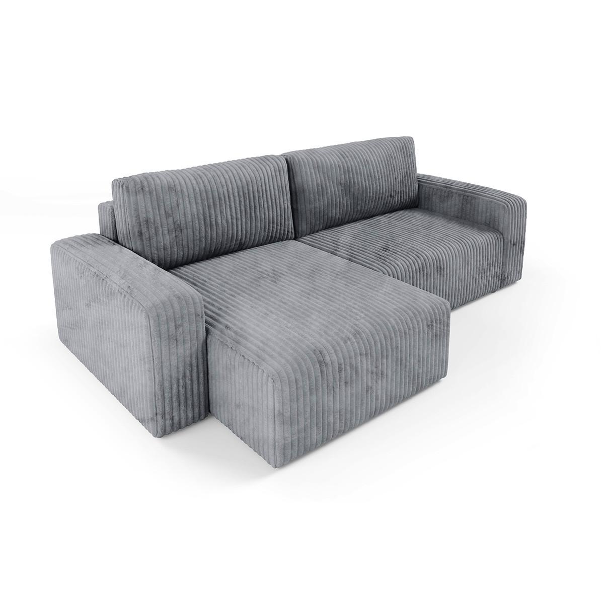 ECKSOFA Angela 3 Sitzplätze Dunkelgrau - Grau, Holz (252/149cm) - Petits-meubles
