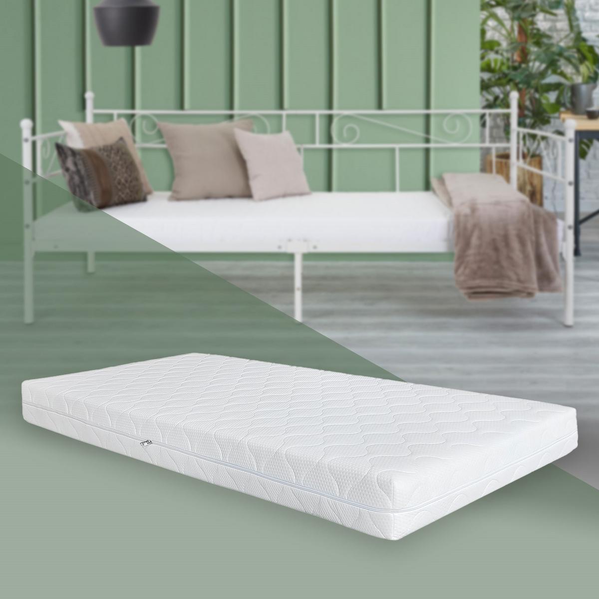 MATRATZE 90x200x16 cm Schadstoffgeprüft Öko-Tex 100 Zertifiziert - Weiß, Textil (90/200cm) - ML-DESIGN