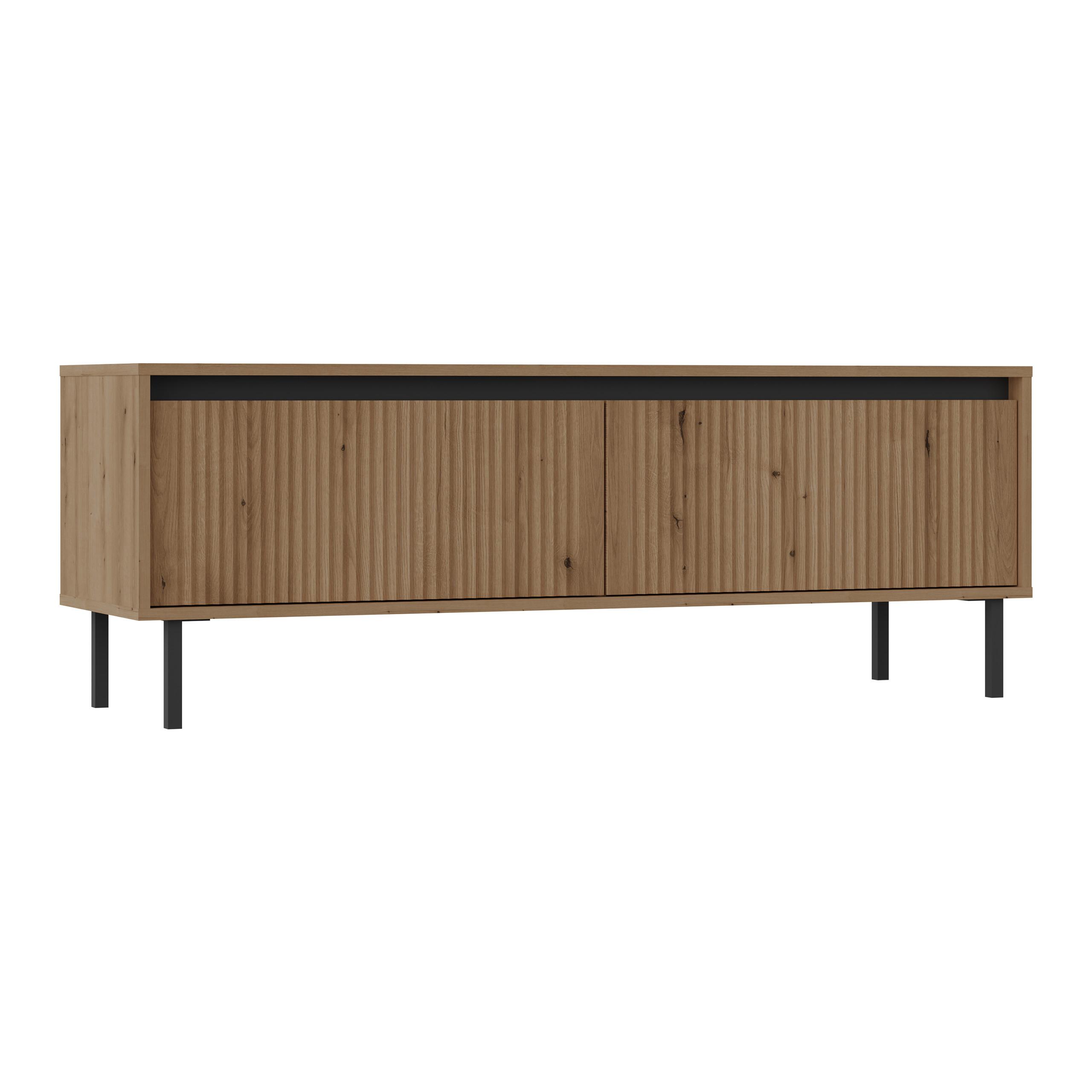 LOWBOARD OSTIA 140,2x40x50 cm mit 2 Schubladen für Wohnzimmer Modern Goldfarben - Goldfarben, Holzwerkstoff (140.2/50/40cm) - MASSENO