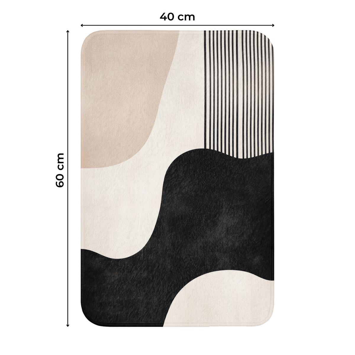 WC-VORLEGER Abstrakt - Japandi - Beige - Modern WC Teppich 40x60 cm - Beige, Textil (40/1cm) - OnlyWow