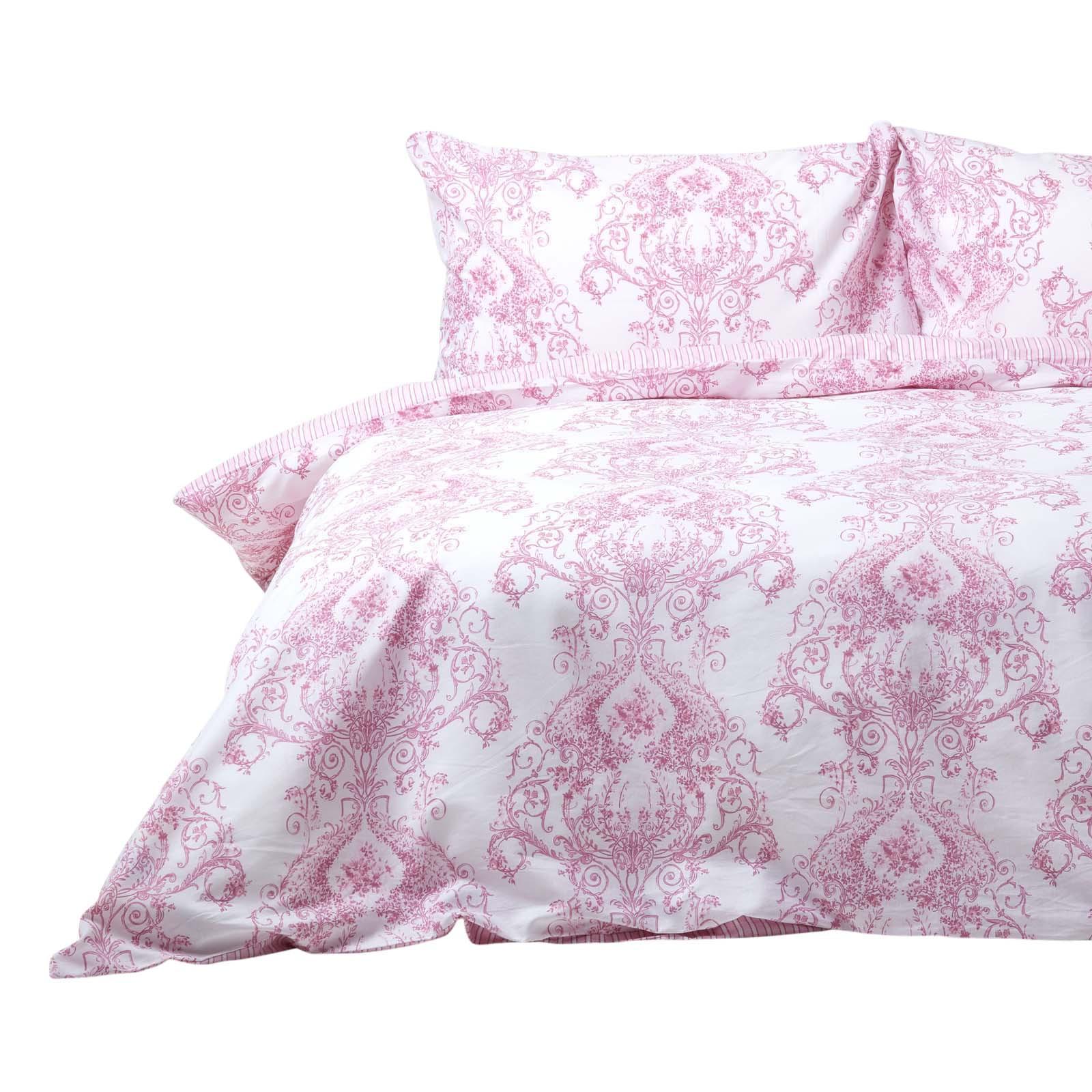 WENDEBETTWÄSCHE Toile-De-Jouy - Rosa, Textil (200/200cm) - Homescapes