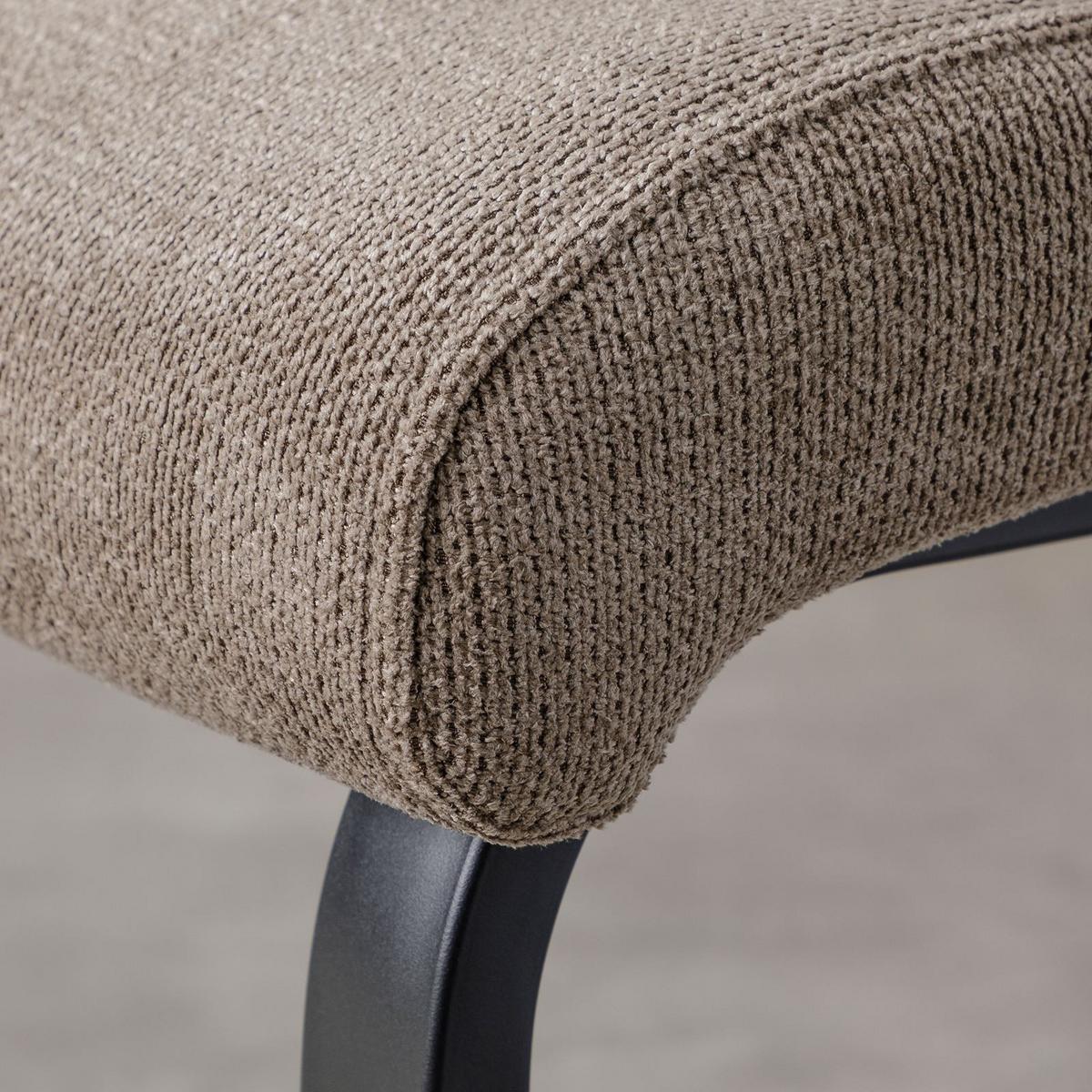 ESSZIMMERBANK VILAS hellbraun - Hellbraun, Textil/Metall (135/87/56cm) - IDIMEX