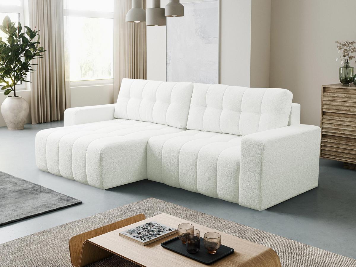 ECKSOFA Masone - Creme/Schwarz, Holz/Kunststoff (245/143cm) - MIRJAN24