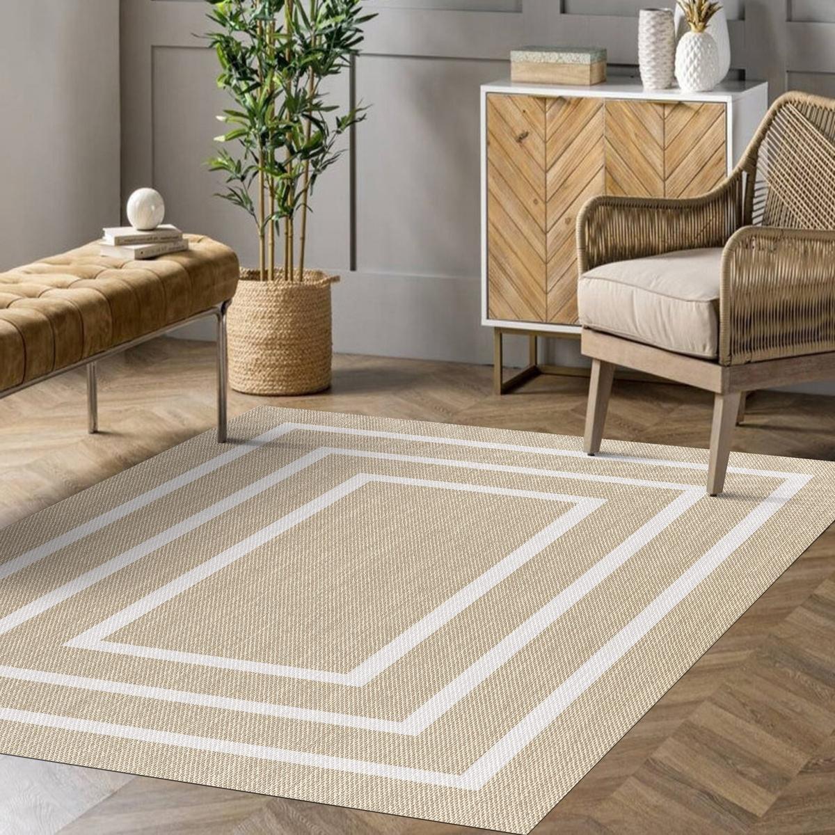 TEPPICH Premium en Vinyle Weißes Rechteck 160x230 cm - Weiß, Kunststoff (160/230cm) - STORESDECO