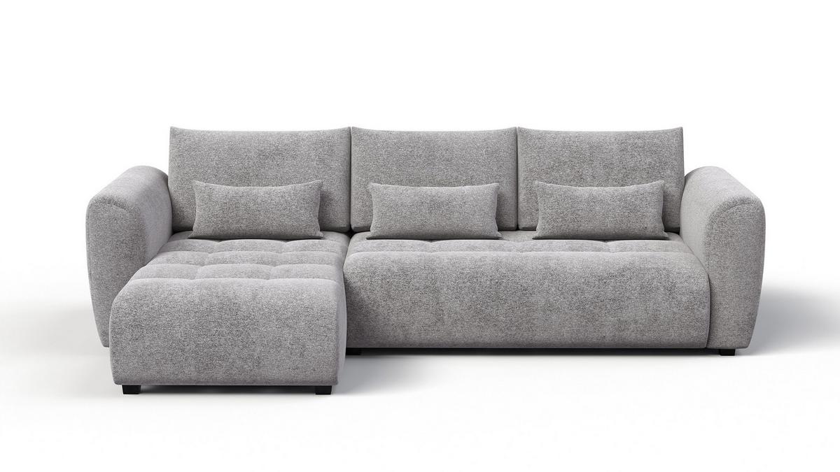 ECKSOFA SORENO 4-Sitzer, platingrau - Schwarz/Grau, Holz/Textil (293/171cm) - Wozimo