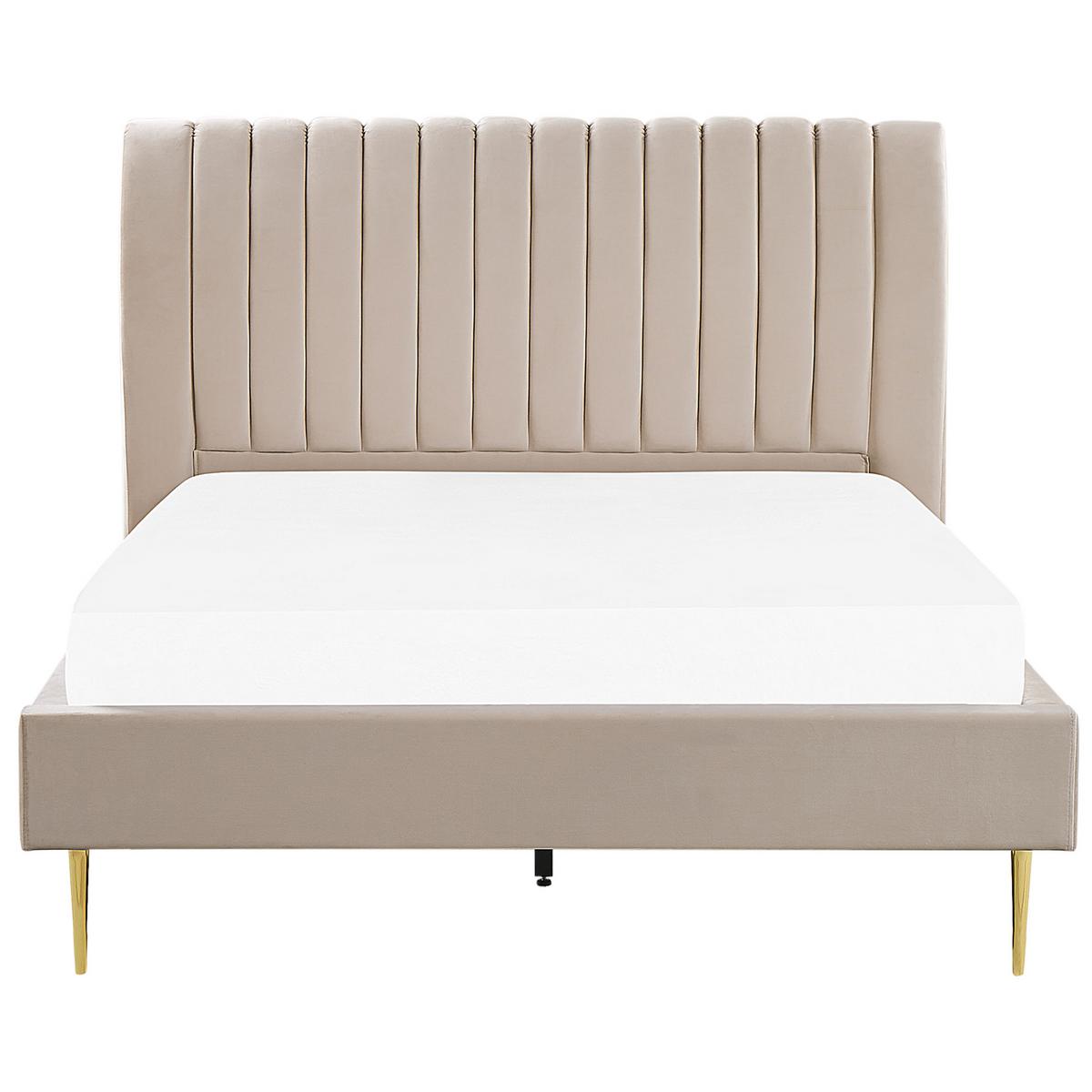 POLSTERBETT 140/200cm Sandbeige Marville - Beige, Textil (140/200cm) - Beliani