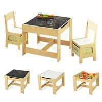 KINDERSITZ‑SET mit Stuhl grün(3-tlg) - Grün, Holzwerkstoff (62/48/62cm) - COSTWAY