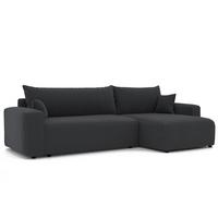 ECKSOFA Luna Max Mit Schlaffunktion - Dunkelgrau, Holzwerkstoff/Textil (145/278cm) - Fun Möbel