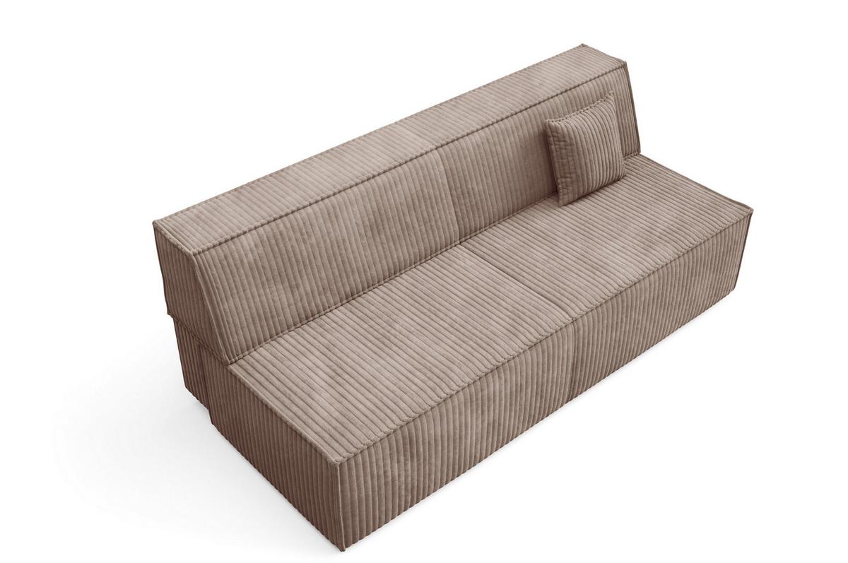 BETTSOFA TESSO Braun Kordstoff mit Schlaffunktion - Braun, Holz (202/74/94cm) - MASSENO