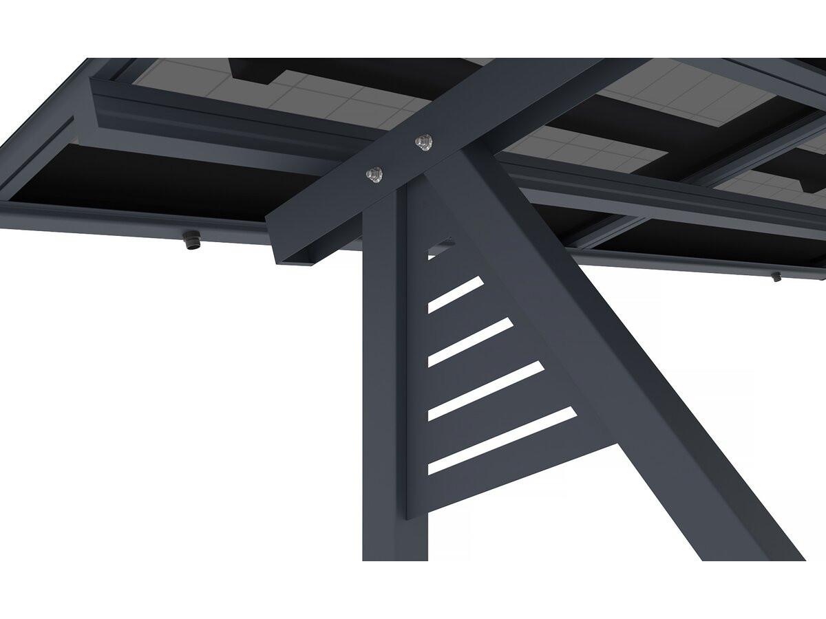 CARPORT AUTO ombrière carport solaire avec panneaux photovoltaïques - 366 x 575 x 366 cm - gris - 4,1 kw Grau - Grau, Holz (575/3/366cm) - Habitat Garten