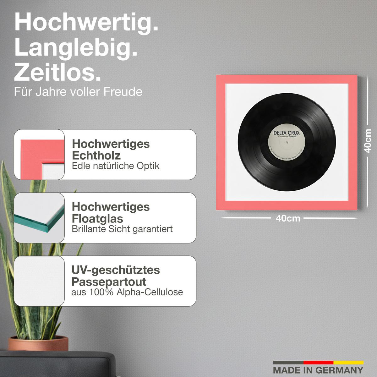VINYL BILDERRAHMEN 40/40 2er Set - Rot, Holz (40/40cm) - K-Möbel