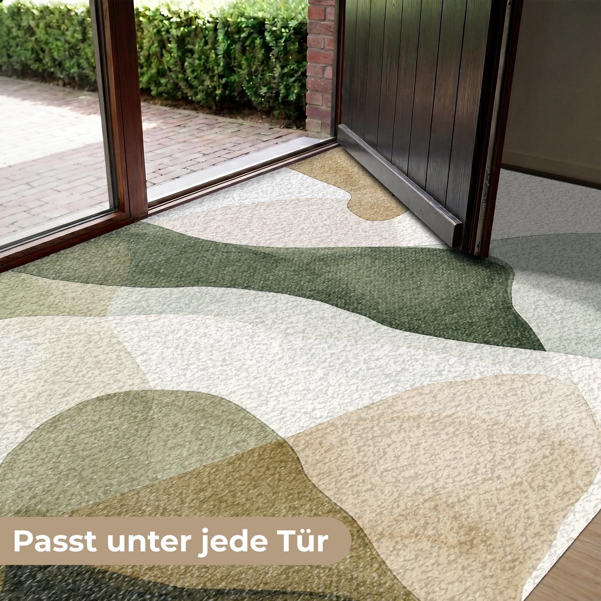 FUSSMATTE Japandi - Abstrakt - Grün Schmutzfangmatte 180x120 cm - Multicolor, Kunststoff (180/0.4cm) - MuchoWow