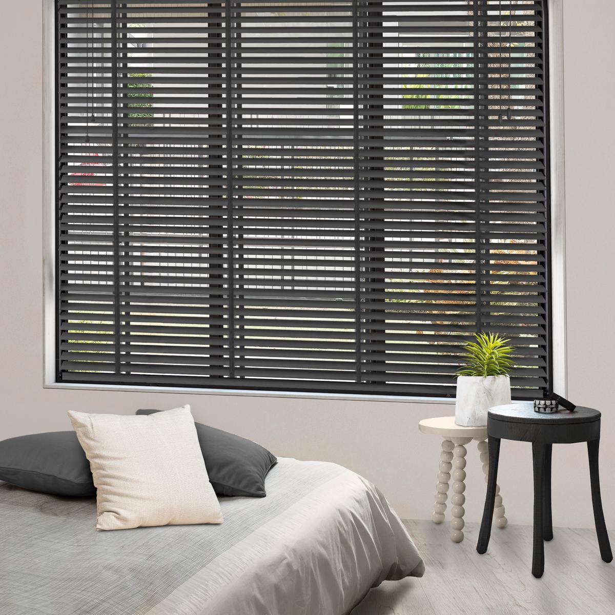 HOLZJALOUSIE SolDecor BE5 120/180cm Schwarz - Schwarz, Naturmaterialien/Holz (120/180cm) - Sol Royal