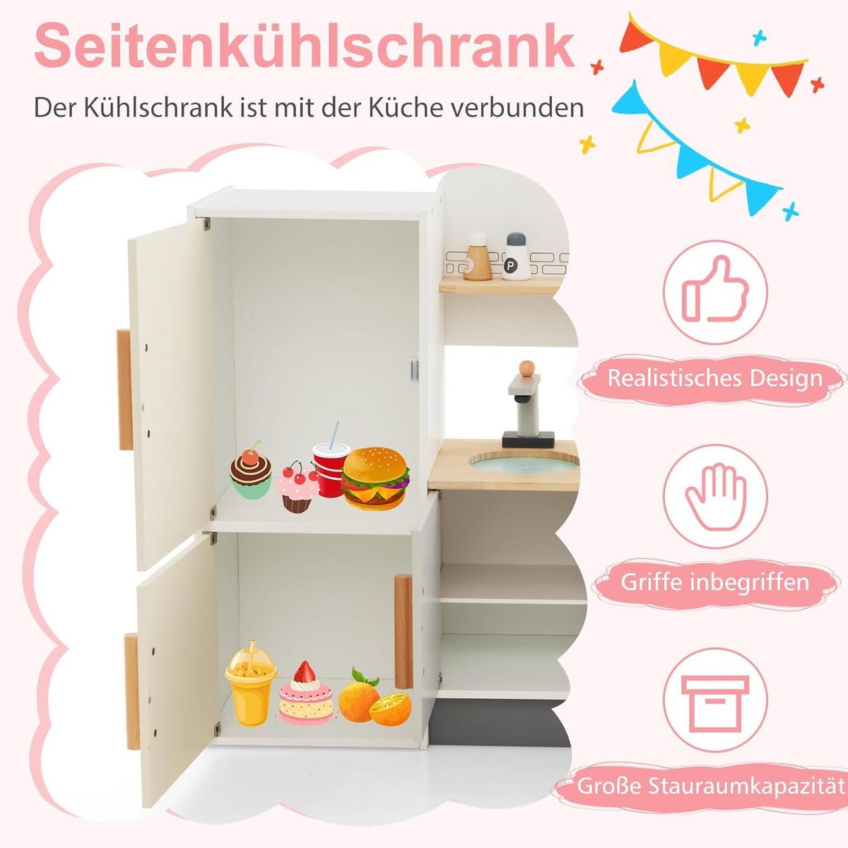 SPIELZEUGKÜCHE Multicolor - Multicolor, Holz (90/65/24cm) - COSTWAY
