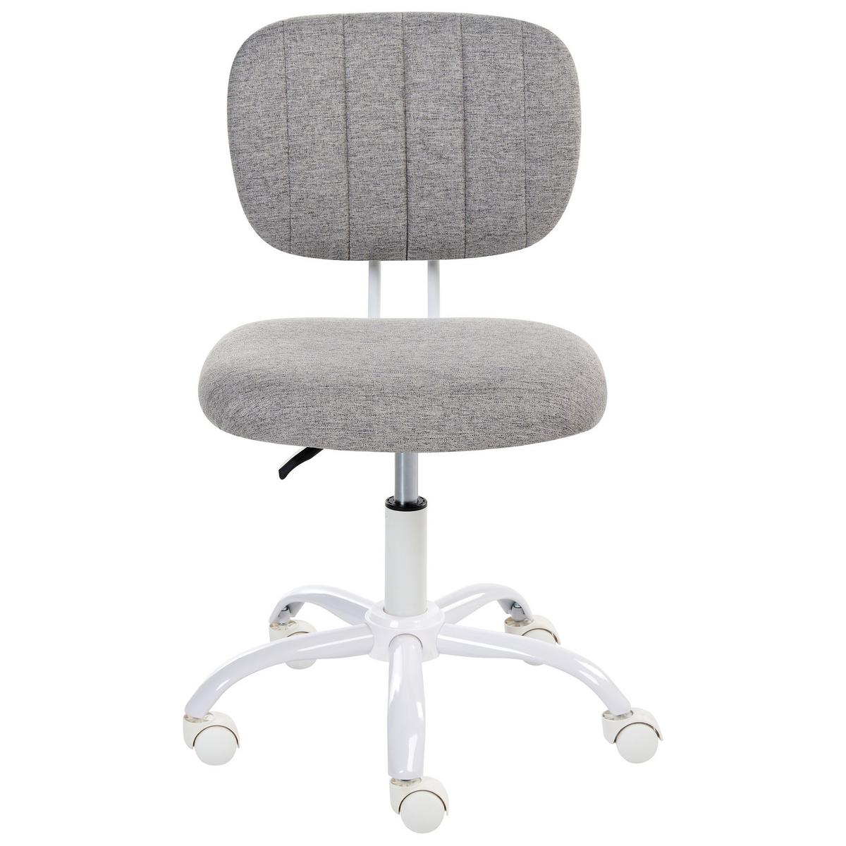 SCHREIBTISCHSTUHL Stoff Hellgrau Bubbly - Hellgrau, Textil (52/78/52cm) - Beliani