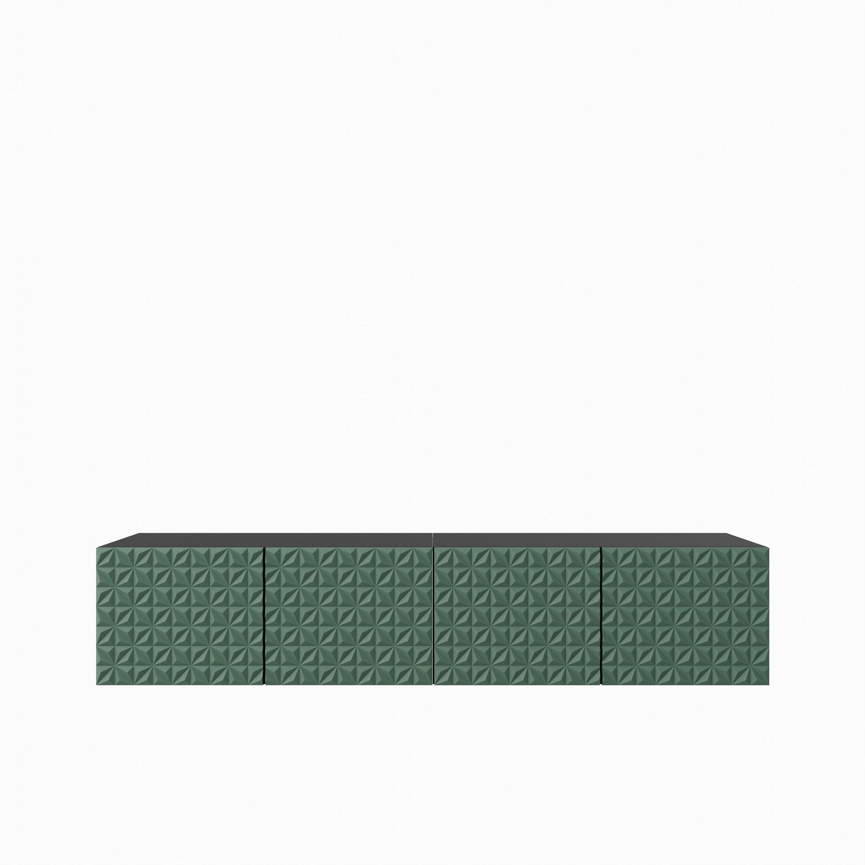 LOWBOARD ROVA 200/41/40 cm, Hängender TV-Schrank Schwarz / Grün - Schwarz/Grün, Holzwerkstoff (200/41/40cm) - MASSENO