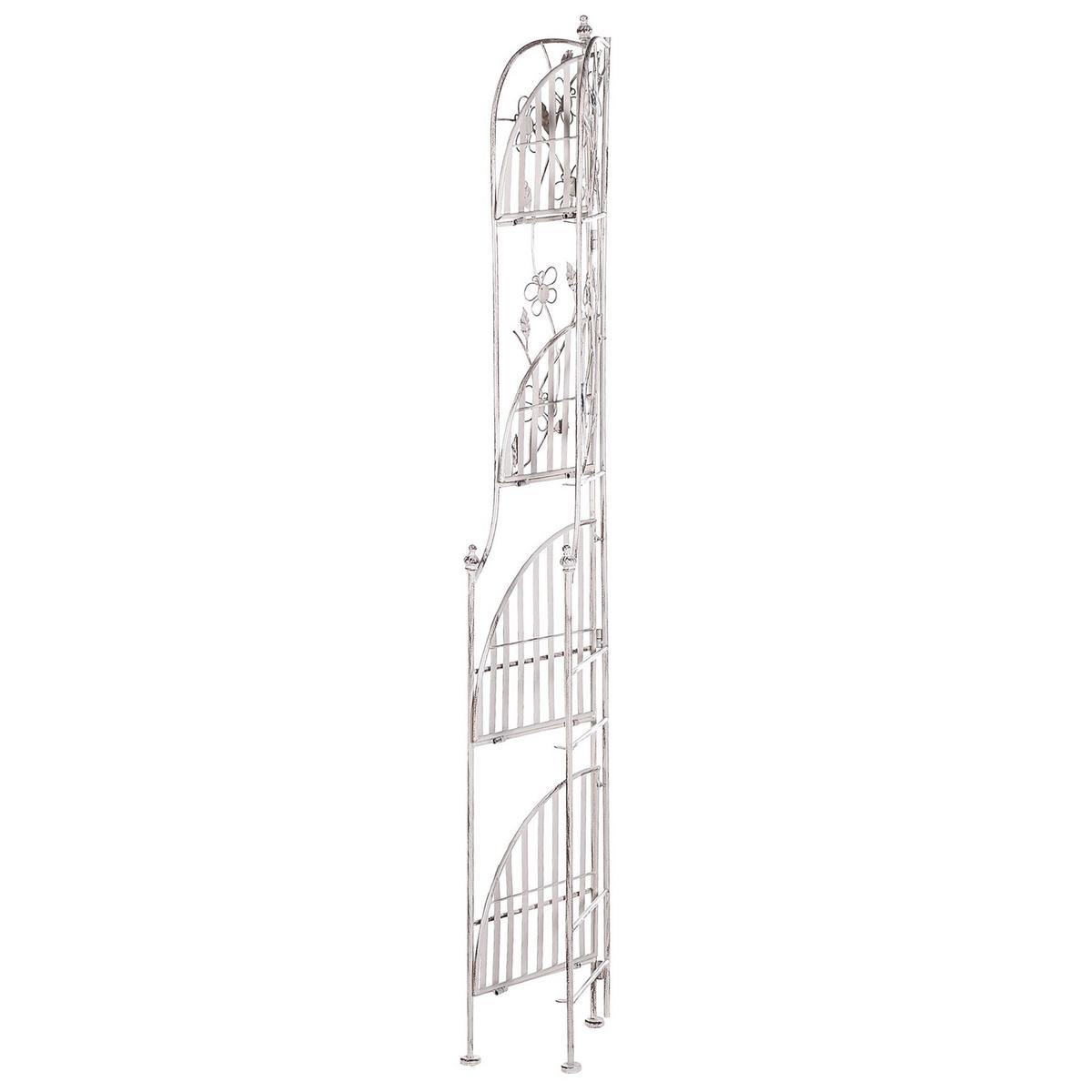ECKREGAL weiß Metall 4 Ablageflächen klappbar Biella - Weiß, Metall (35/158/35cm) - Beliani