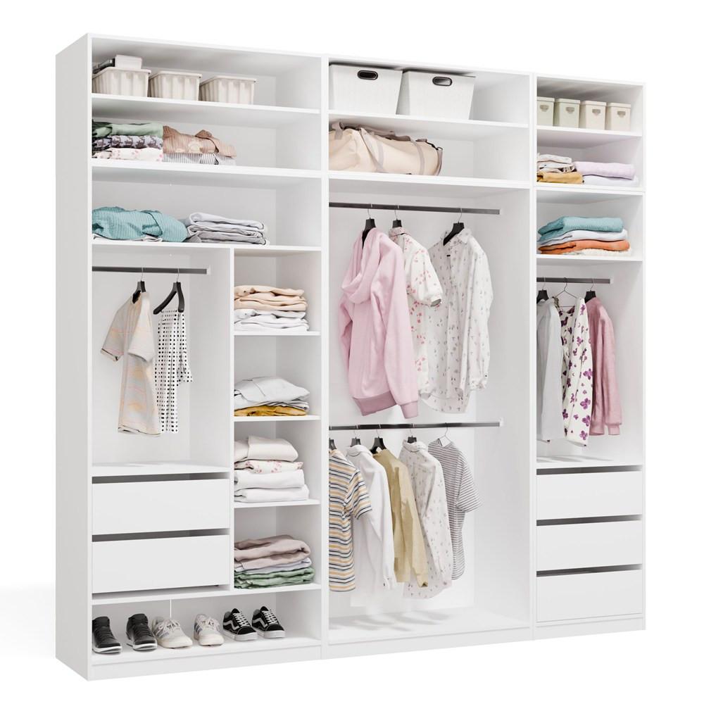 GARDEROBENSCHRANK Weiß 260/250/50 - Weiß, Holzwerkstoff (260/250/50cm) - RAUMHIRSCH FURNITURE