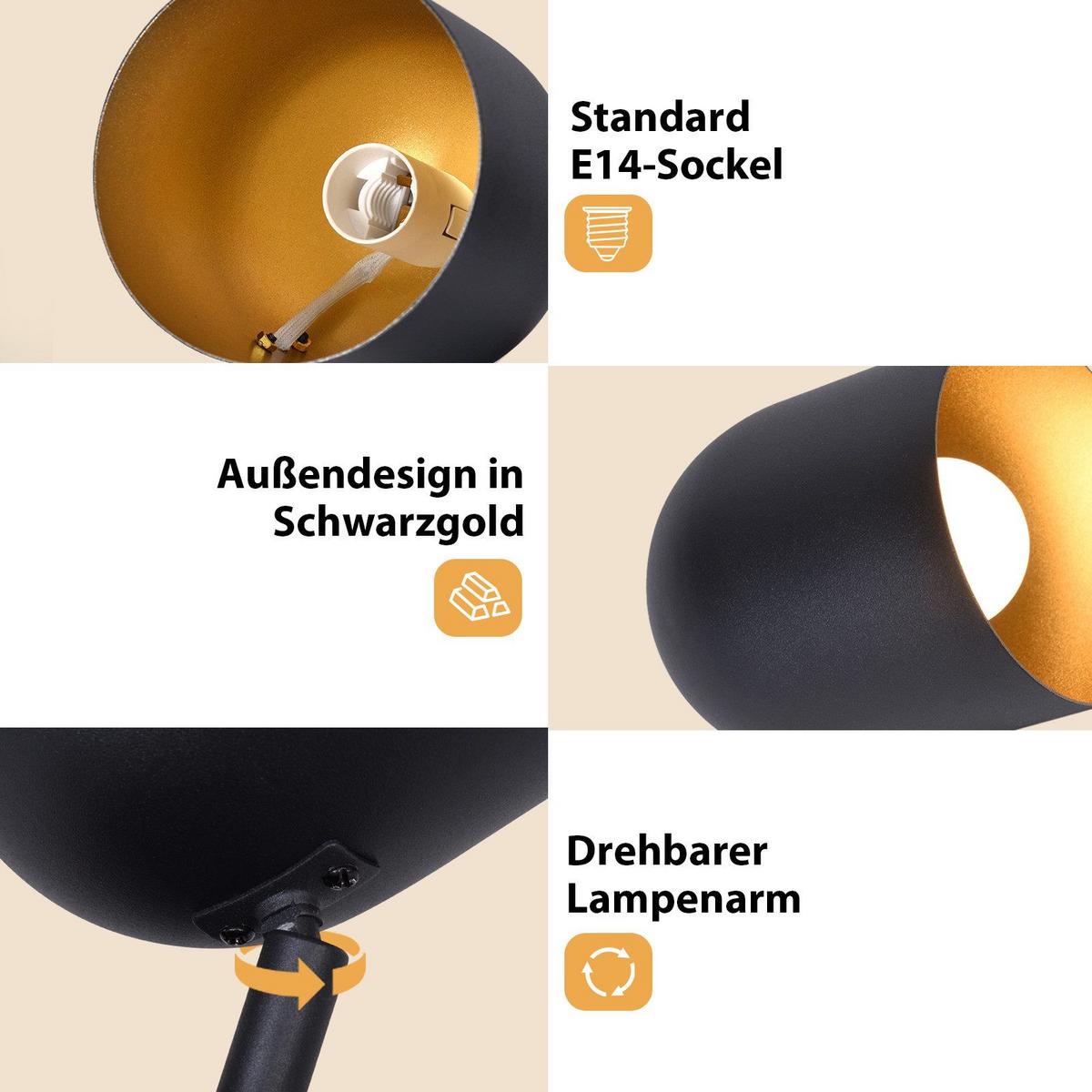 DECKENSTRAHLER Gera 1-flammig 10/10/21 cm - Schwarz, Metall (10/10/21cm) - Nettlife