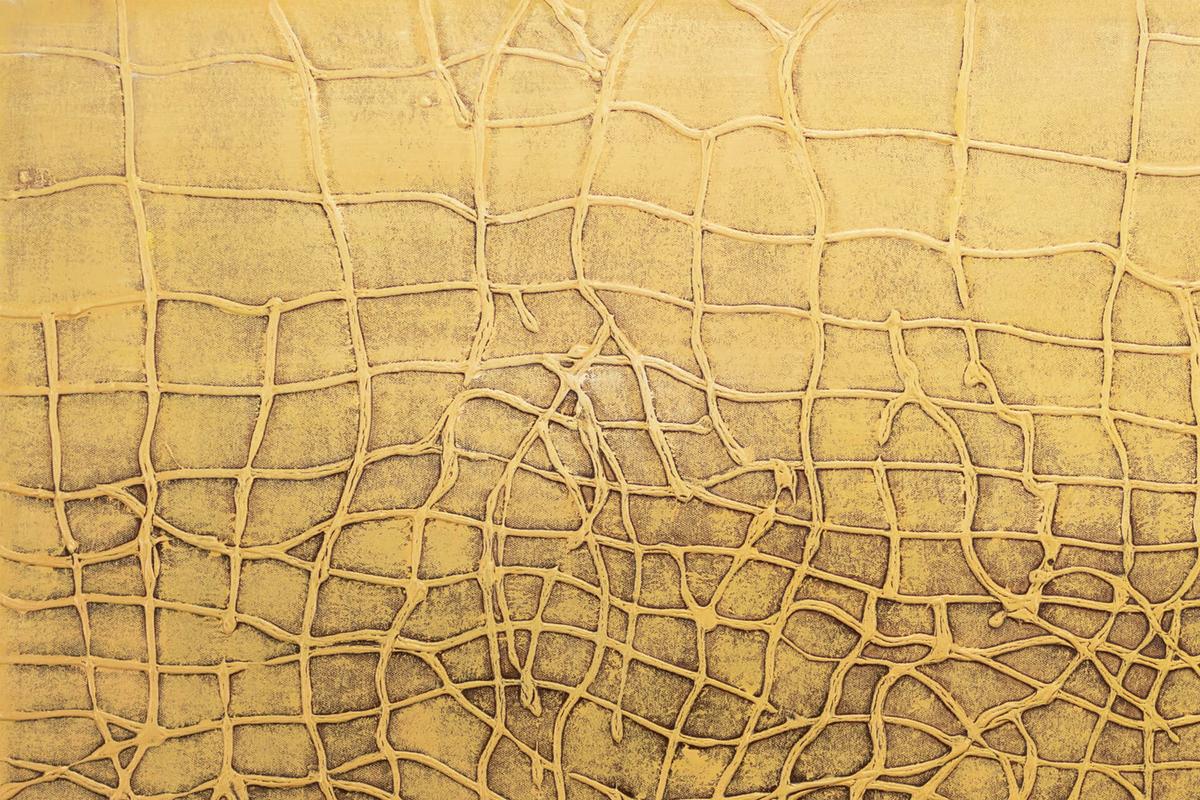 ACRYLBILD HANDGEMALT 100/75 cm - Gelb, Holz/Textil (100/75cm) - KUNSTLOFT