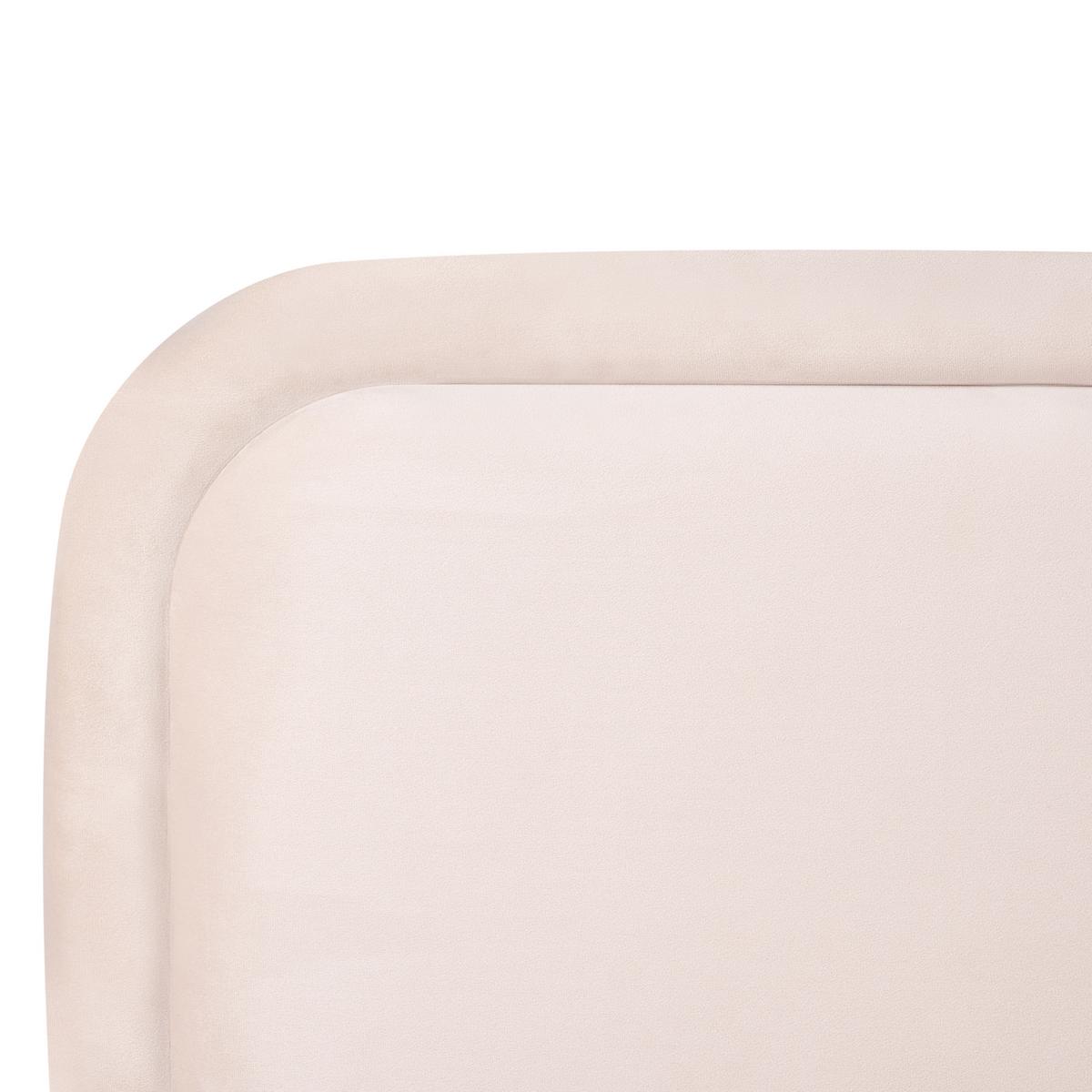 BETT mit Lattenrost 180/200 Samtstoff Hellbeige Suzette - Beige, Textil (180/200cm) - Beliani