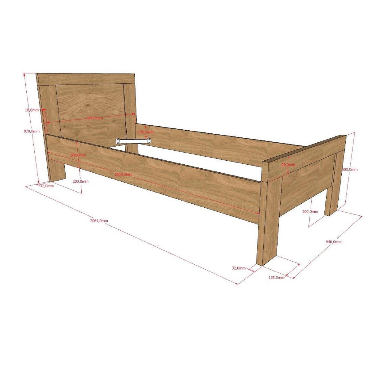 KINDERZIMMER SET Keelia Eiche Melamin mit Bett 90x200 und Nachtkonsole - Eichefarben, Kunststoff (100/1/200cm) - 58aufmkessel