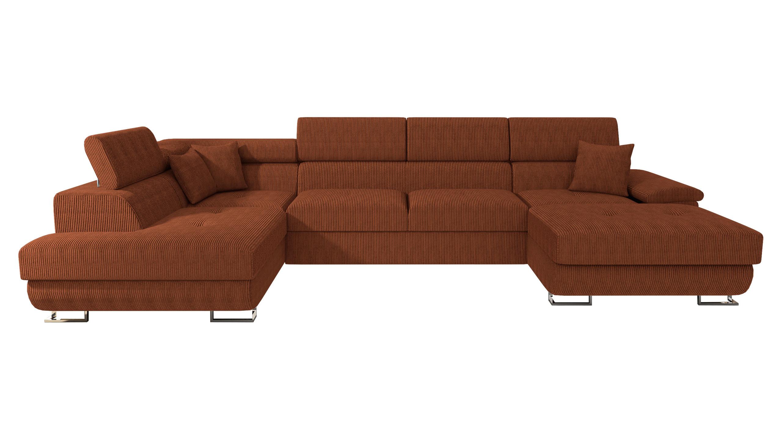 WOHNLANDSCHAFT Cotere Bis Cord, Seite: Links - Braun, Holz (345/91/202cm) - MIRJAN24