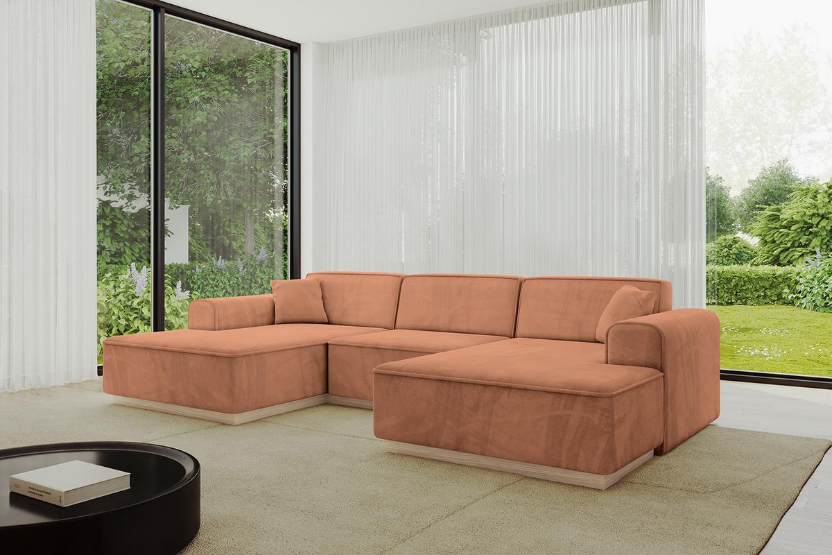 WOHNLANDSCHAFT IREA-U1 - 303x171x83 cm Koralle - Koralle, Holzwerkstoff/Textil (303/83/171cm) - ALTDECOR