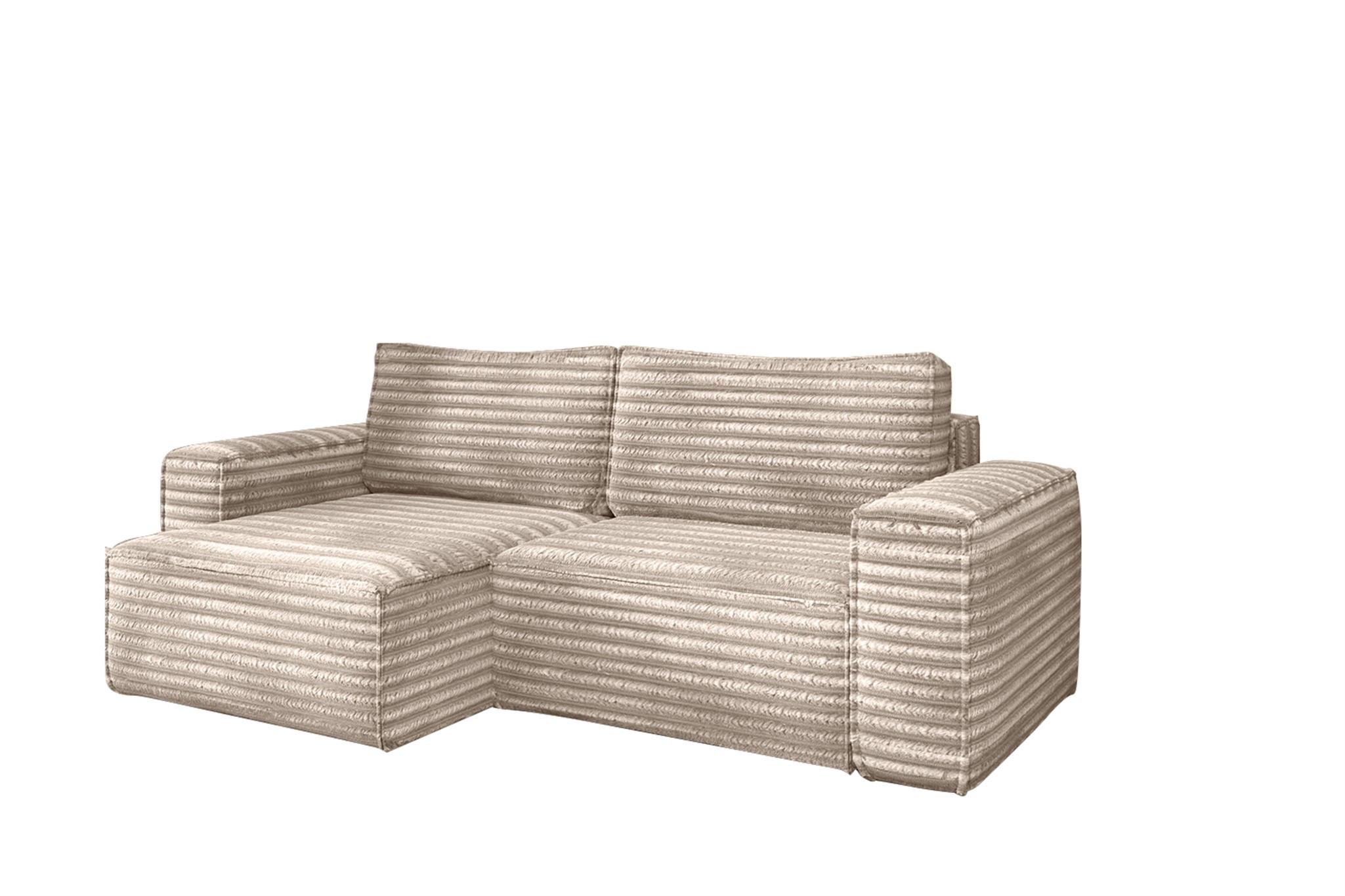 ECKSOFA Schlafsofa Madlen - Beige, Holzwerkstoff/Textil (248/140cm) - Fun Möbel