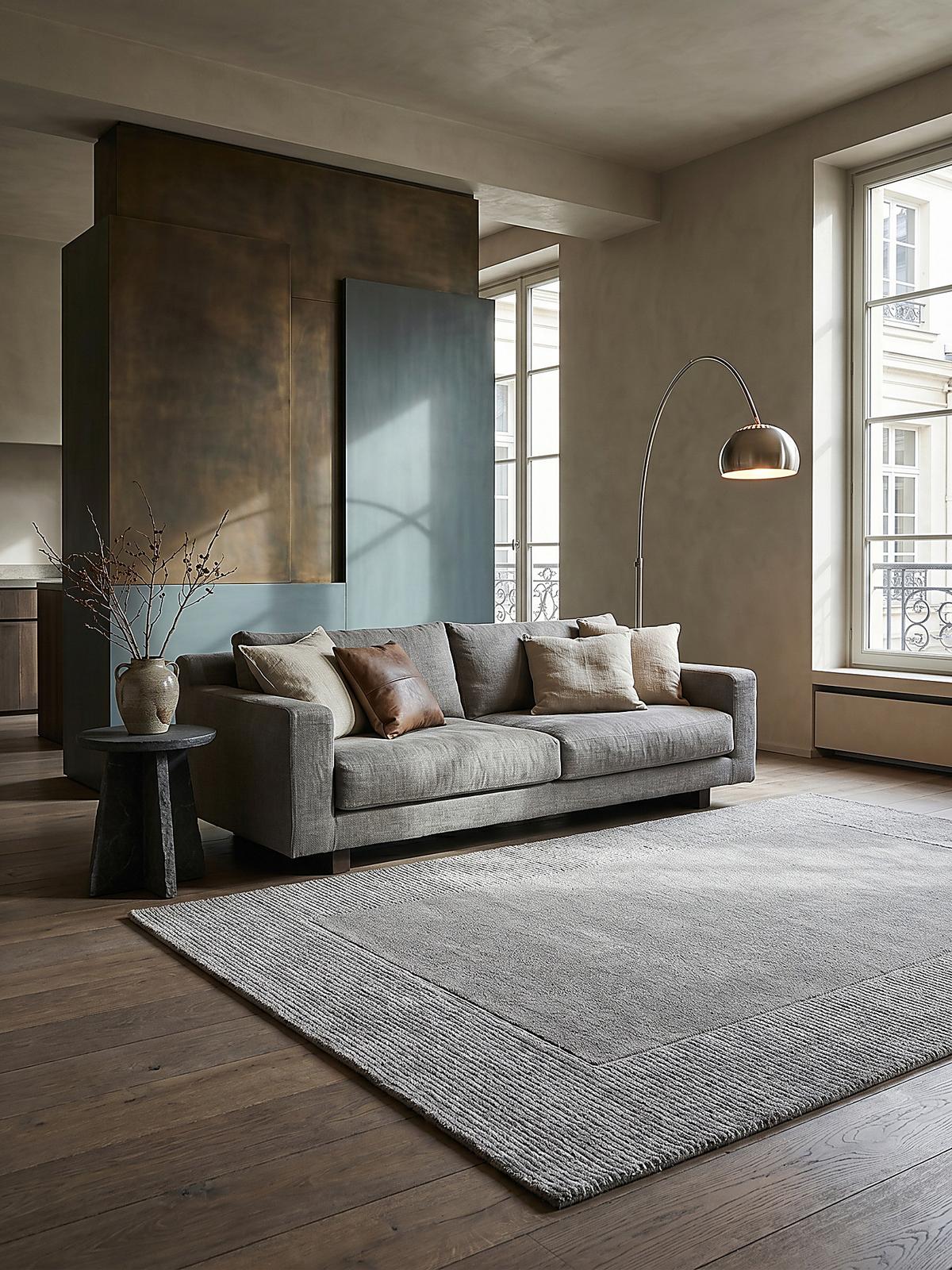 WOLLTEPPICH MOLE, einfarbig, Grau meliert, 200 x 290 cm - Grau, Textil (290/200cm) - KADIMA DESIGN