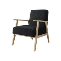 SESSEL Retro Cord - Anthrazit/Naturfarben, Holz/Textil (59/76/67cm) - MIRJAN24